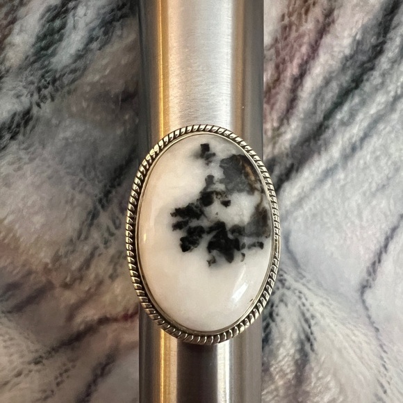 ❤️ Zebra Jasper Southwestern Navajo Influence Sterling Ring Size 5.75 & 7.1gms - Picture 11 of 11